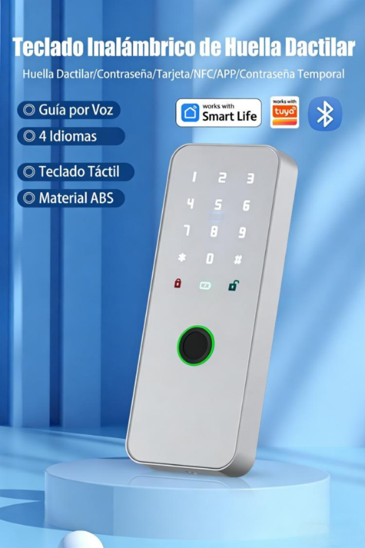 Características del teclado inalámbrico de huellas dactilares