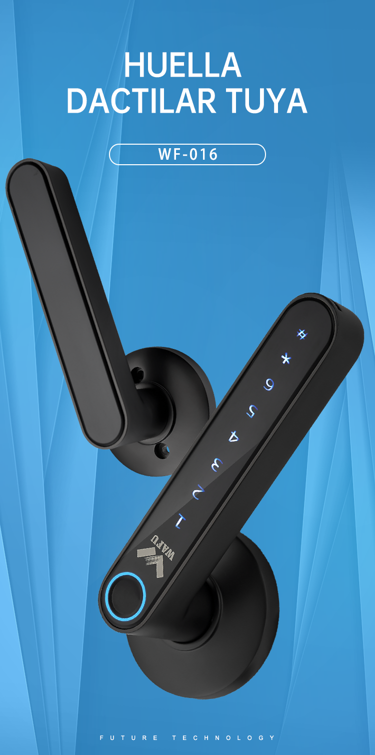 WF-016 cerradura de manija con huella digital vista frontal