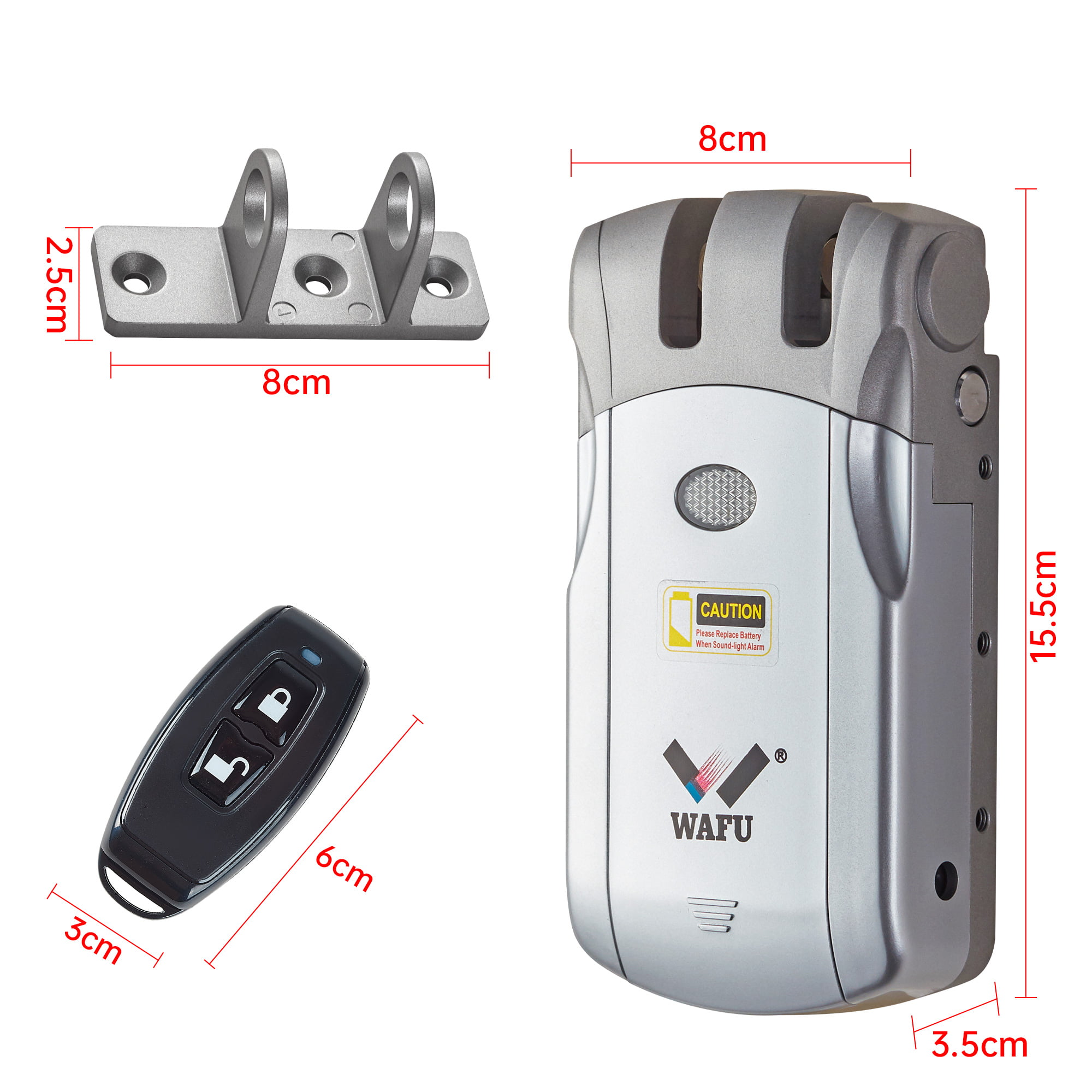 WF-019 recordatorio de batería baja con sonido y luz + diagrama del tamaño de batería