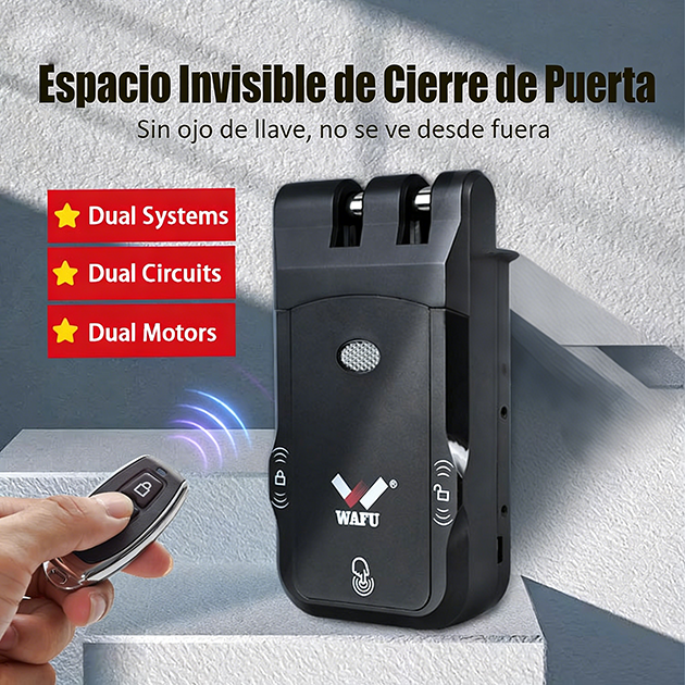 WF-026 cerradura oculta sin agujeros con doble sistema y doble motor