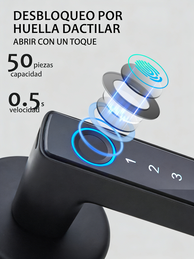 WF-F6 hasta 50 huellas digitales con desbloqueo en 0.5s