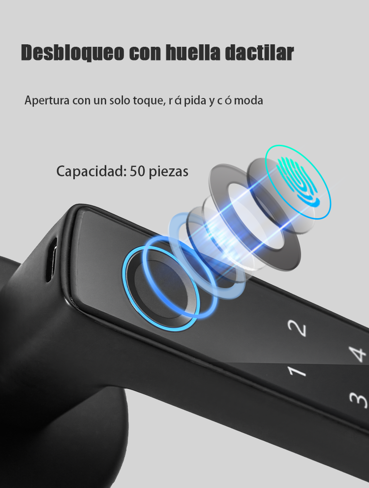 WF-F8 hasta 50 huellas digitales con desbloqueo en 0.5s