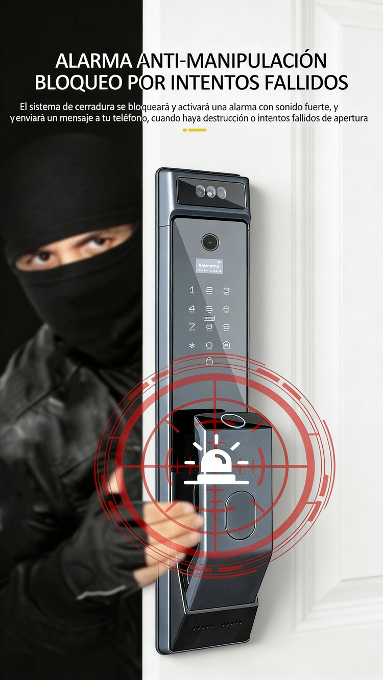 WF-MY4 alarma anti-manipulación y bloqueo tras intentos fallidos