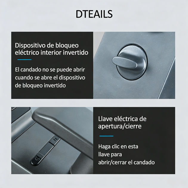 WF-MY4 detalle del interruptor eléctrico del cerrojo interior