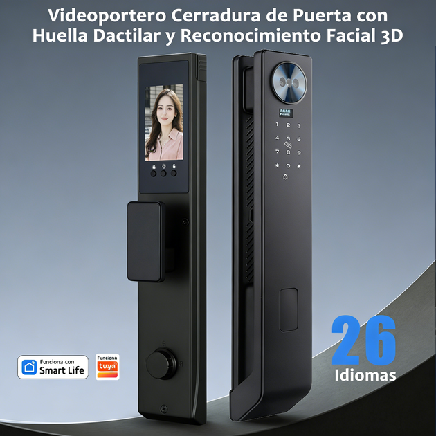 WF-MY6 cerradura con mirilla facial 3D y videoportero con huella digital