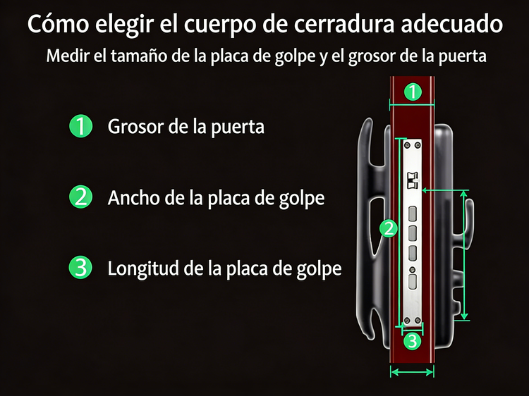 WF-MY6 diagrama de medición de dimensiones del cuerpo de la cerradura