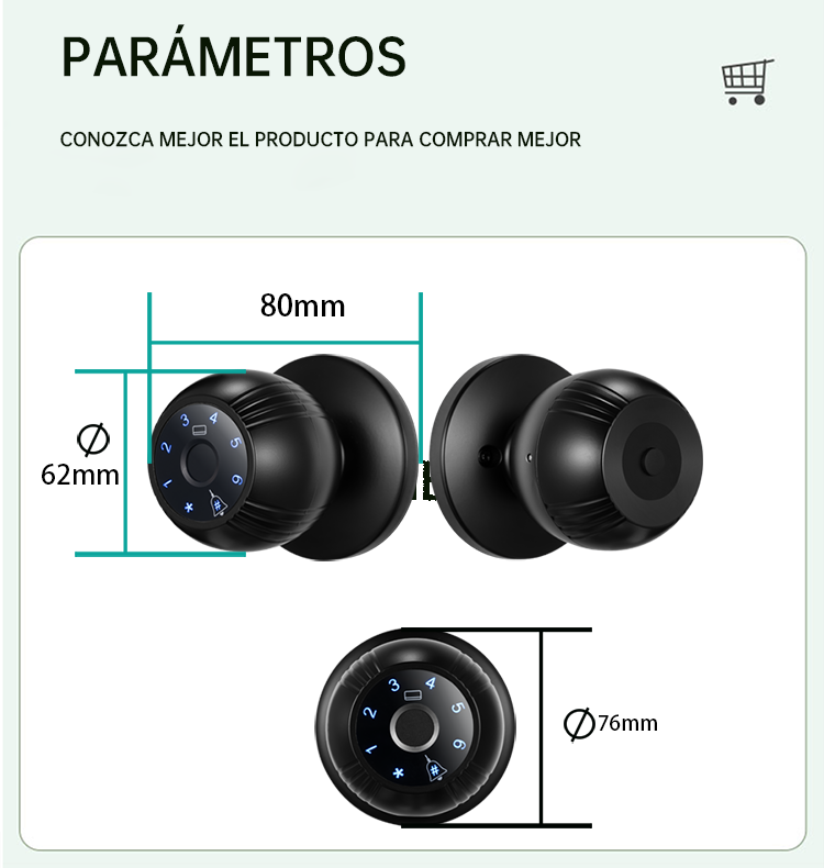 WF-Q7 diámetro del cuerpo de la cerradura 76 mm