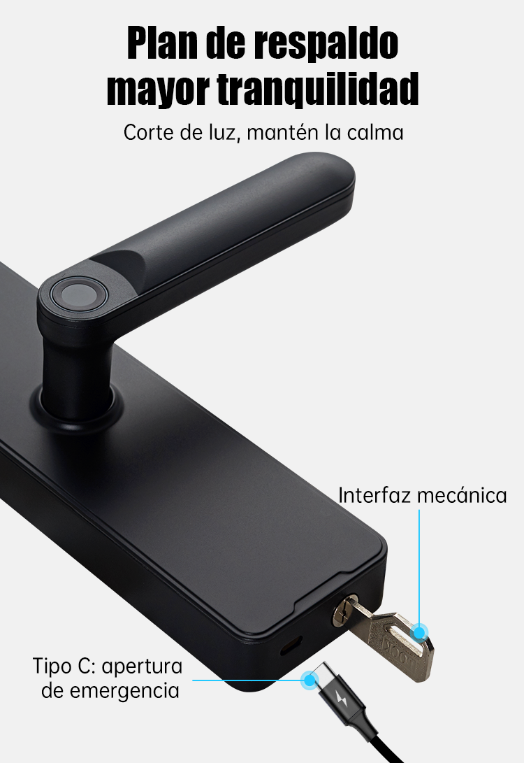 WF-X8 llave mecánica + energía de emergencia Type-C