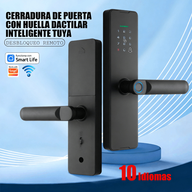 WF-X8 cerradura Tuya con huella digital y desbloqueo remoto