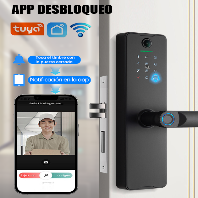 WF-X8 solicitud de desbloqueo remoto vía App con timbre
