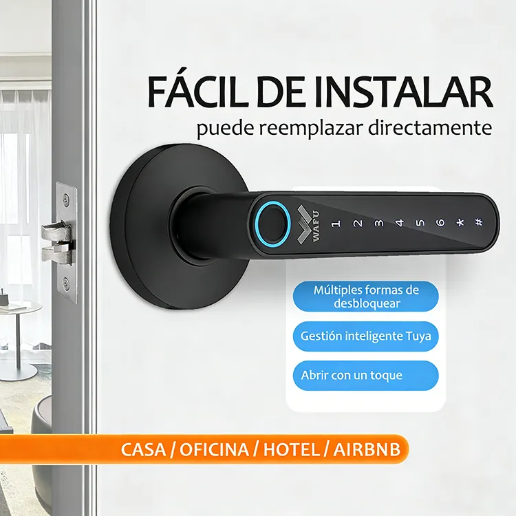 La cerradura inteligente WAFU se instala fácilmente y reemplaza directamente las cerraduras tradicionales