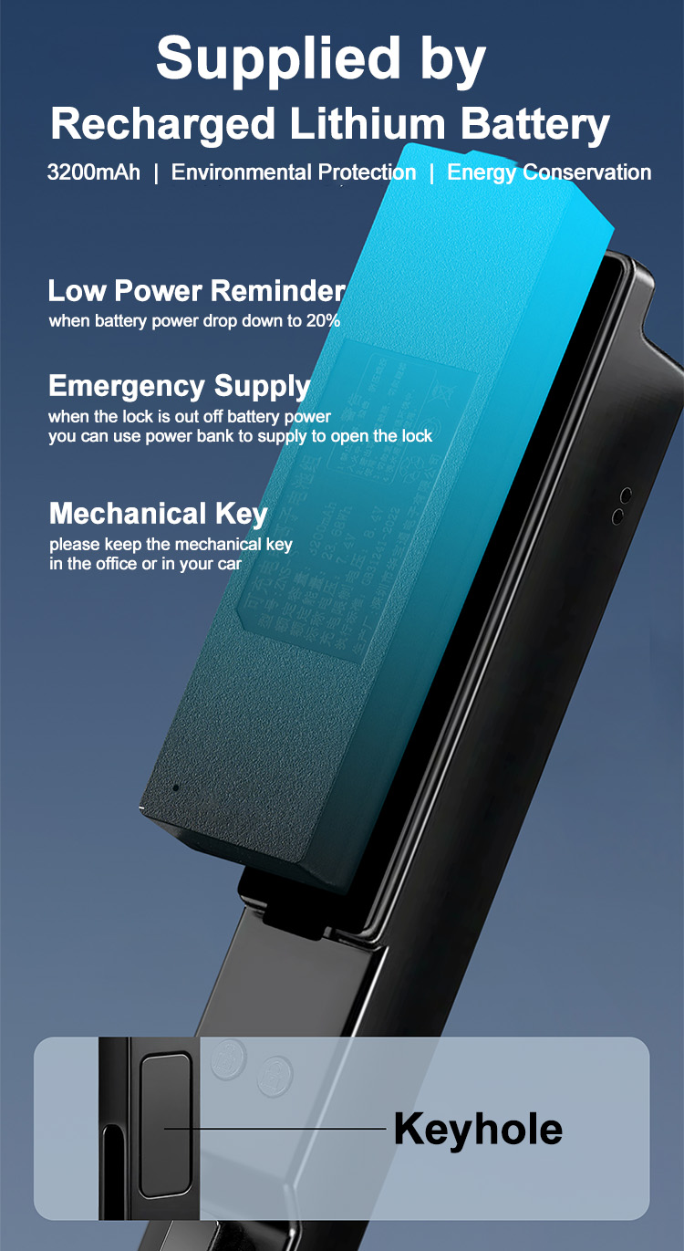 Cerradura de aluminio WF-021 totalmente automática con rostro 3D y vena palmar | Detalles y configuración del producto 12