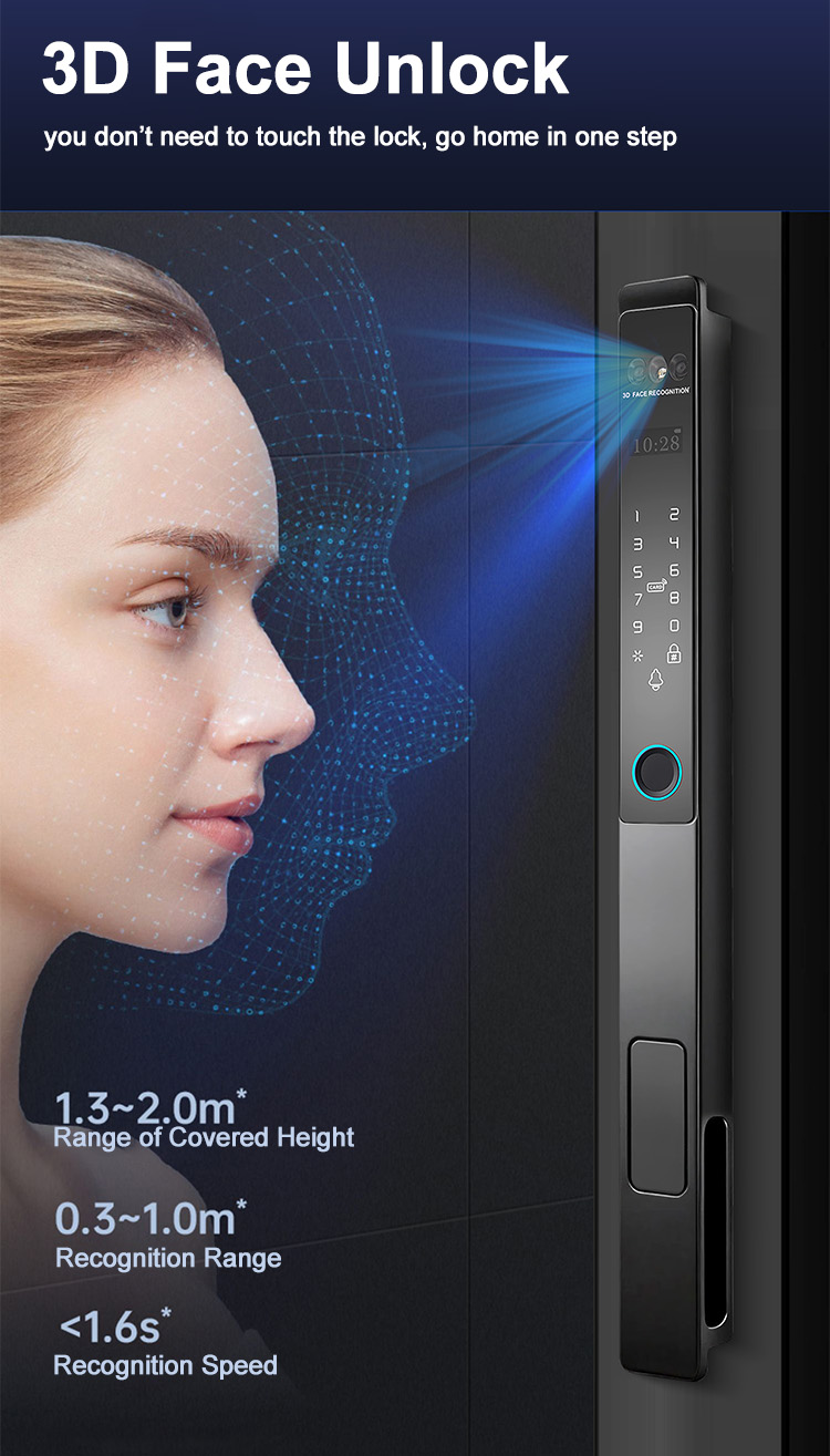 Cerradura de aluminio WF-021 totalmente automática con rostro 3D y vena palmar | Detalles y configuración del producto 5