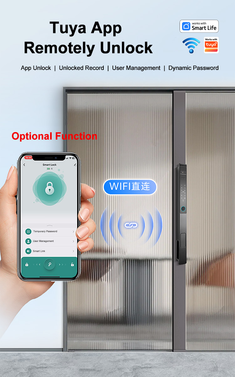 Cerradura de aluminio WF-021 totalmente automática con rostro 3D y vena palmar | Detalles y configuración del producto 11