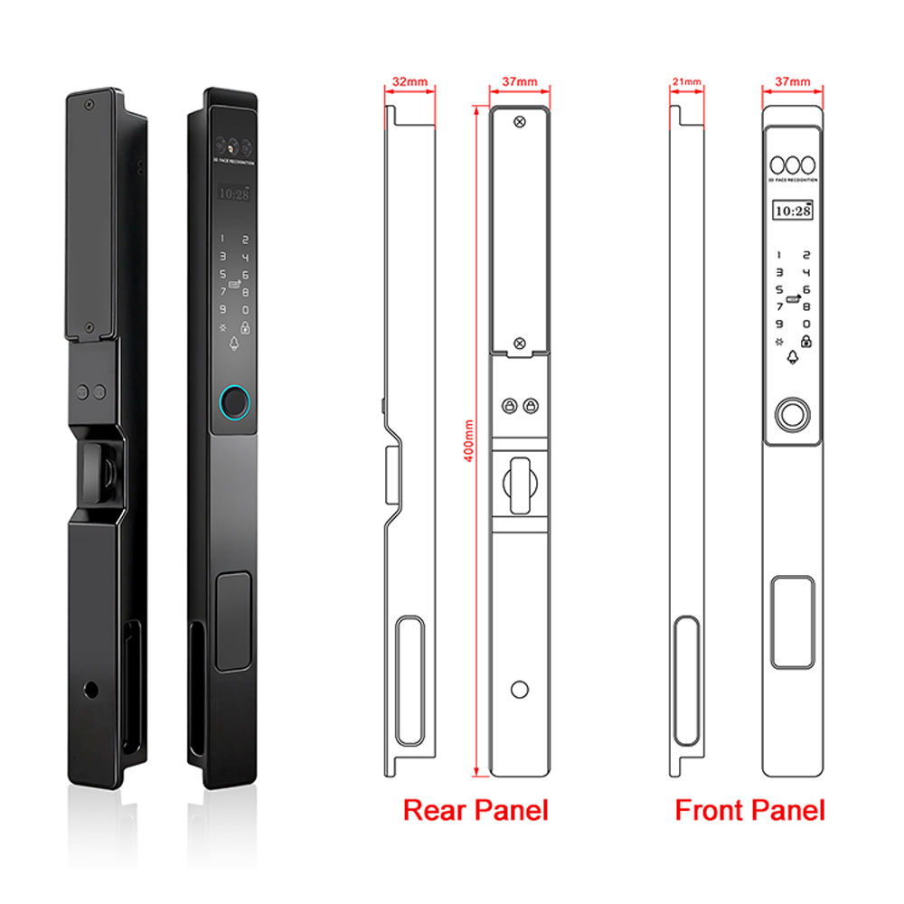 Cerradura de aluminio WF-021 totalmente automática con rostro 3D y vena palmar | Foto del producto 4
