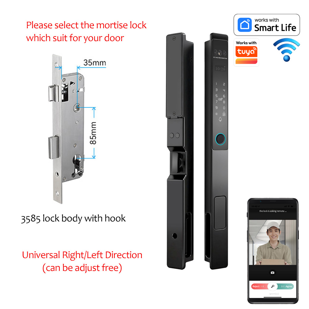 Cerradura de aluminio WF-021 totalmente automática con rostro 3D y vena palmar | Detalles y configuración del producto 6